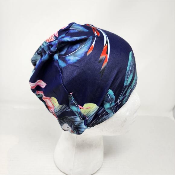 Fabric Swim Cap Sun Cap Polyester Tropical Print Not waterproof One Size New - Picture 4 of 4